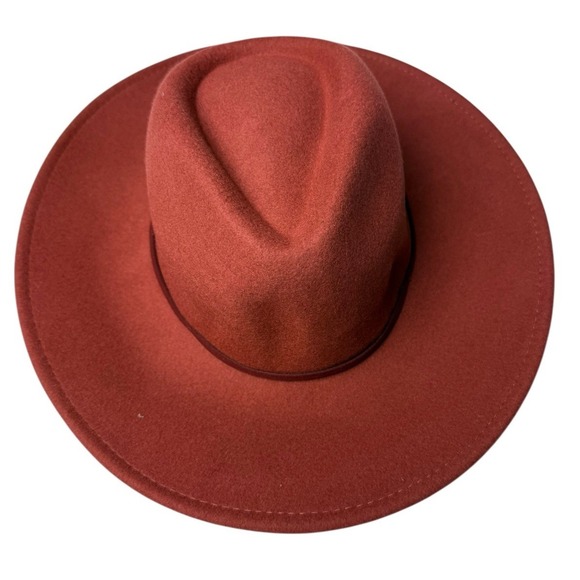 NWT Women's Sonoma Goods For Life® Faux Felt Fedora -‎ ONE SIZE Rust Fall Winter - Picture 5 of 6